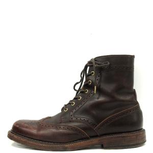 foot the coacher レースアップブーツ ウイングチップ ブラウン