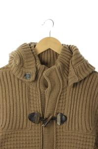 Bark ダッフルニットコート アウター フード ウール混 XS ベージュ