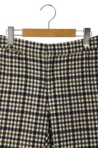 Drawer チェック スリム パンツ テーパード ウール
