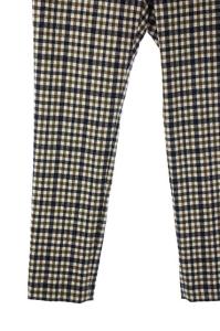 Drawer チェック スリム パンツ テーパード ウール