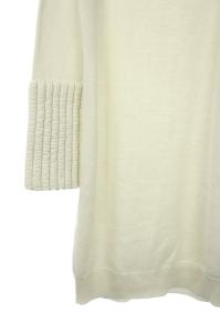 Martin Margiela 6 MM6 ボリュームネックニットワンピース ひざ丈 長袖 S 白 ホワイト