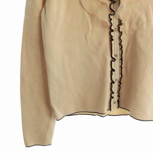 TO BE CHIC 20AW レーヨンナイロンラッフルカーディガン ニット ビジュー 長袖 40 ベージュ