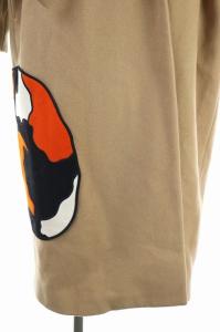 MSGM ビッグねこワッペンコート ウール アウター ベルト付き 40 茶