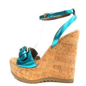 STELLA McCARTNEY サンダル ストラップ ウエッジソール 厚底 37 ブルー