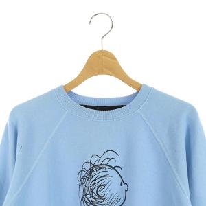 MARC JACOBS × PEANUTS トレーナー スウェット 長袖 ダメージ加工 プリント XS 水色 青