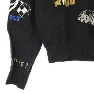 BERNHARD WILLHELM 刺繍 スウェット トレーナー 長袖 M 黒 青 白 ゴールド