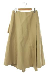 コットン混アシンメトリースカート 38 ベージュ