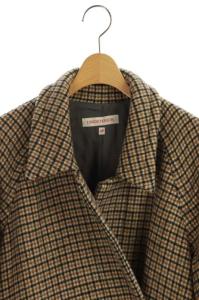 DRESSTERIOR オーバーコート ダブルクロス チェック ウール