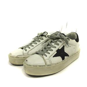 GOLDEN GOOSE HI STAR スニーカー ローカット レザー USED加工 39 25cm 白 ホワイト 黒 ブラック