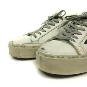 GOLDEN GOOSE HI STAR スニーカー ローカット レザー USED加工 39 25cm 白 ホワイト 黒 ブラック