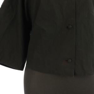 nagonstans 20SS 開襟ブラウス シャツ 七分袖 リボン 38 黒