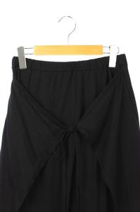 nagonstans 20SS Function 2way スカート ドレープ ラップ調 フレア アシンメトリー ロング 38 黒 ブラック