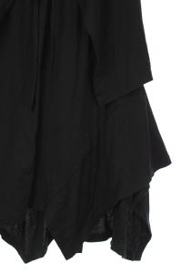 nagonstans 20SS Function 2way スカート ドレープ ラップ調 フレア アシンメトリー ロング 38 黒 ブラック