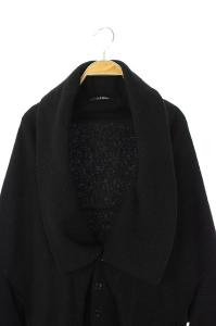 LIMI feu 変形デザインウールナイロンコート アウター S 黒 ブラック