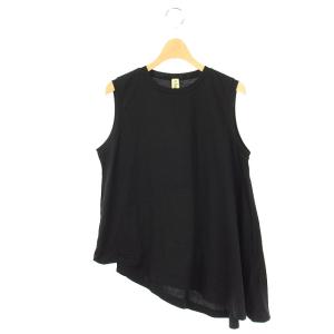 20SSノースリーブトップス カットソー プルオーバー アシンメトリー 38 黒 ブラック