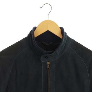 CINQUANTA ゴート スウェード レザー ブルゾン ジャケット ジップアップ スタンドカラー 44 紺