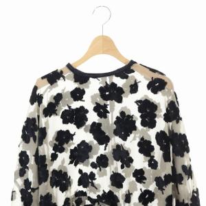 CLANE フラワーブラウス プルオーバー 長袖 黒