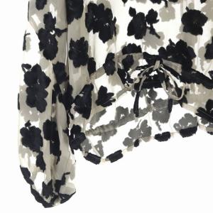 CLANE フラワーブラウス プルオーバー 長袖 黒