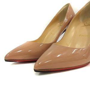 Christian Louboutin パンプス ピンヒール ポインテッドトゥ PIGALLE 85 エナメル 38 25cm ベージュ