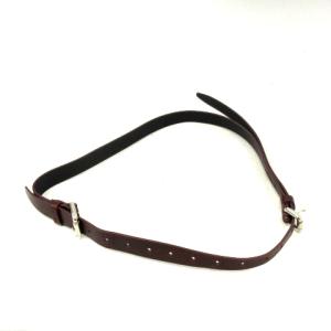 Martin Margiela 6 メゾンマルジェラ MM6 ナローベルト ダブルバックル レザー S 茶 ブラウン