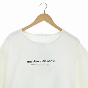 Martin Margiela 6 MM6 トレーナー スウェット ロゴプリント 半袖 L 白 ホワイト