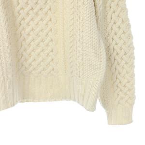 Drawer ウール カシミヤ ミンク エルボーパッチ付 ニット