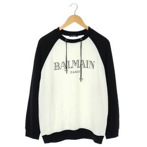 ラグランスウェット ロゴプリント ホワイト ブラック