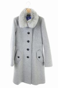 ファー付ウールコート アウター ラビットファー