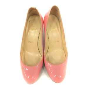 Christian Louboutin パテントレザーピンヒール 37 ピンク