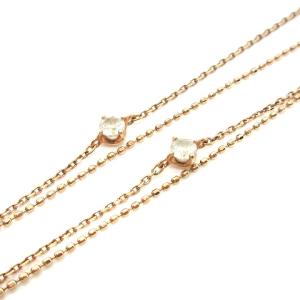 4℃ ブレスレット アクセサリー 2連 K10 ホワイトトパーズ イエローゴールド