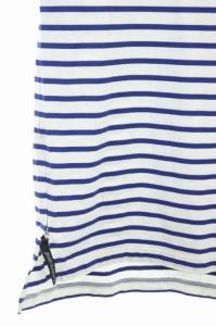 AMERICANA ワンピース ロング 五分袖 ボーダー サイドジップ 白 青