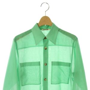 AURALEE WOOL RECYCLE POLYESTER SHEER CLOTH SHIRT シャツ