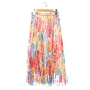 20SS マルチフラワーオーガンスカート マルチカラー
