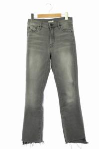 GREY INSIDER CROPデニムパンツ ジーンズ カットオフ ダメージ加工 グレー