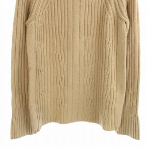 HERMES キャメルモックネックニット 34 ベージュ