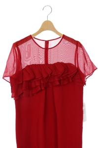 Grace Class 19AW ワンピース オーガンラッフルドレス 半袖 ロング 38 レッド