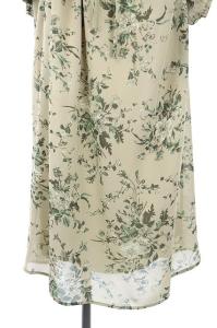 CLANE 20AW 花柄フレアワンピース ベルトリボン スタンドカラー