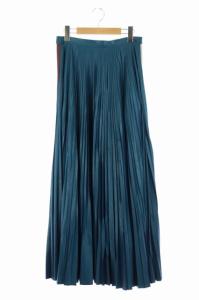 DELUXE BRAND サイドラインプリーツスカート ロング マキシ丈 ターコイズブルー