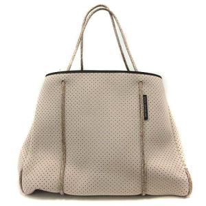 STATE OF ESCAPE トートバッグ ネオプレン ポーチ付きパンチング ベージュ