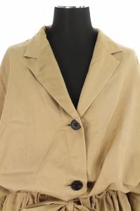 ELIN ウエストギャザー トレンチ調コート アウター マキシ丈 ドロスト 36 ベージュ