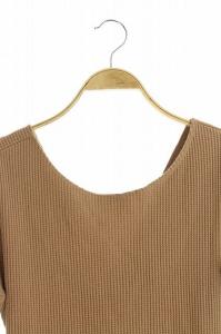 UNITED ARROWS ロク 6 ROKU 変形 五分袖 ワンピース ワッフル ロング 36 ベージュ