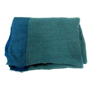 Faliero Sarti ストール ウール シルク 切替 バイカラー ブルー