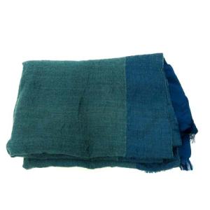 Faliero Sarti ストール ウール シルク 切替 バイカラー ブルー