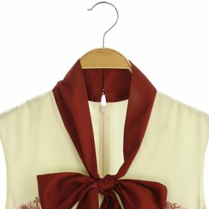 Grace Class 19AW プリントボウタイノースリーブワンピース レッド