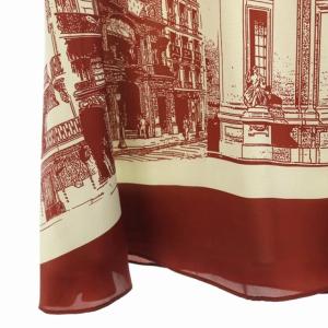 Grace Class 19AW プリントボウタイノースリーブワンピース レッド