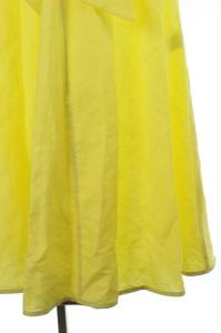 MYLAN 20SS Shine Linen Uneck Maxi Dress パフスリーブマキシワンピース ロング 五分袖 フレア リボンベルト付き