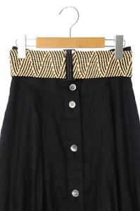 ADORE 20SS シアーリネン マキシスカート ロング 36 黒 