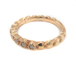 agete 指輪 ピンキーリング ハーフエタニティ ダイヤモンド 0.07ct K10