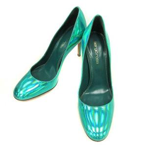 パンプス エナメル ピンヒール ハイヒール 36.5 23.5cm 緑