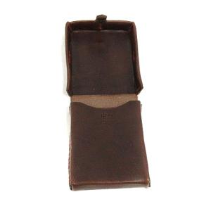 HENRY CUIR コインケース 小銭入れ ボックスデザイン レザー ダークブラウン